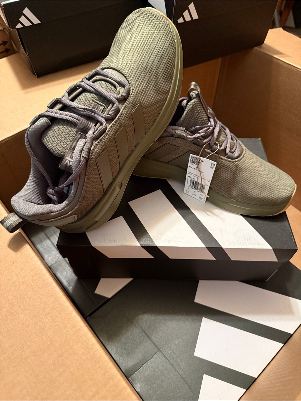 adidas Olive/Taupe Mesh Runner